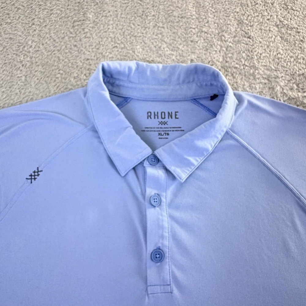 Rhone Delta Pique Polo Shirt Men's X-Large Blue Performance Golf Stretch